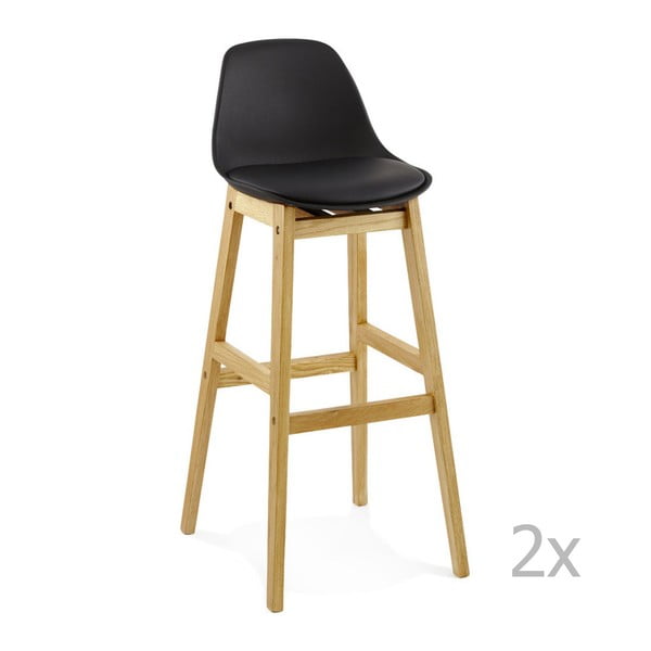 Sada 2 černých barových židlí Kokoon Design Elody