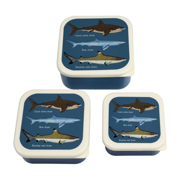 Tumesinised laste suupistekarbid, 3-osaline komplekt Sharks - Rex London