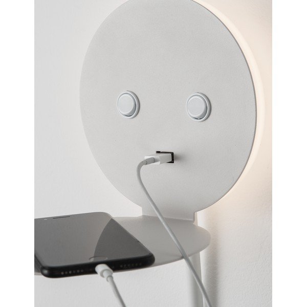 Valge alumiiniumist LED-seinalamp painduva konstruktsiooniga/USB-pordiga Eclip - Nova Luce-image-1