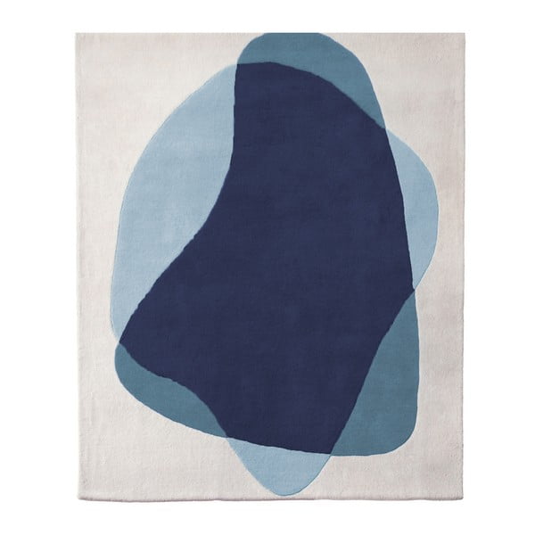 Modro-šedý koberec z čisté vlny HARTÔ Serge, 180 x 220 cm