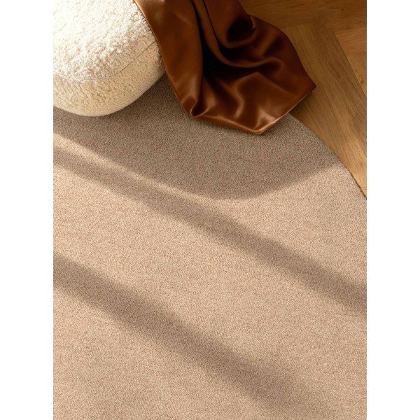 Käsitsi kootud villane ümmargune vaip naturaalses värvitoonis ø 160 cm Puristic Knots - Elle Decoration-image-2