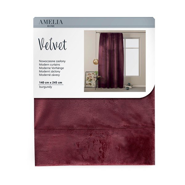 Fialový sametový závěs AmeliaHome Velvety, 245 x 140 cm-image-3