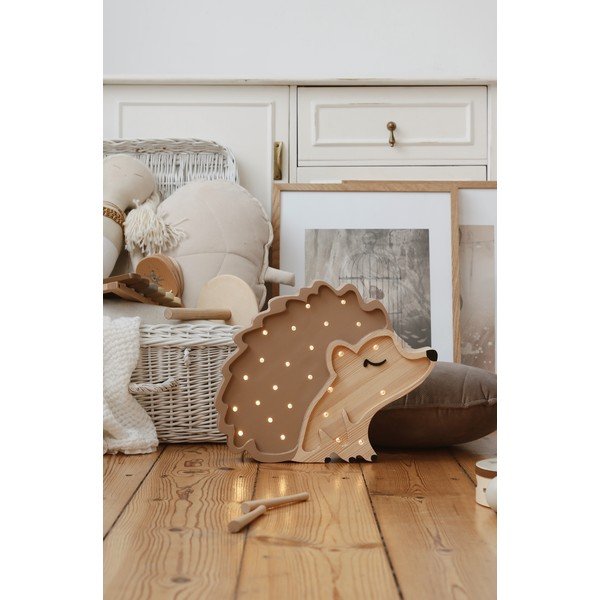 Pruun/loodusliku värvi laste laualamp Hedgehog – Little Lights-image-2