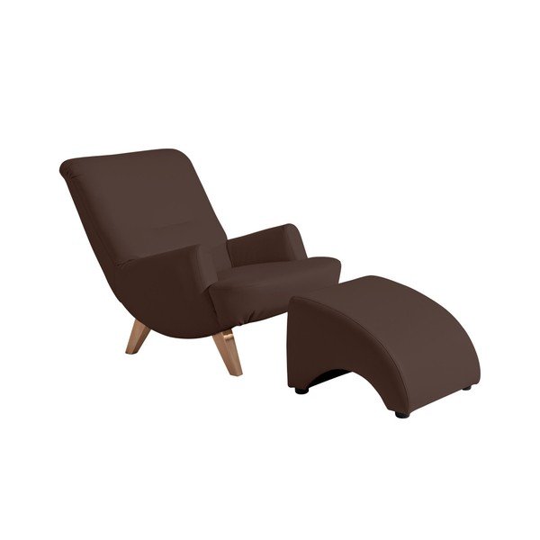 Hnědá podnožka z imitace kůže Max Winzer Brandford-image-2