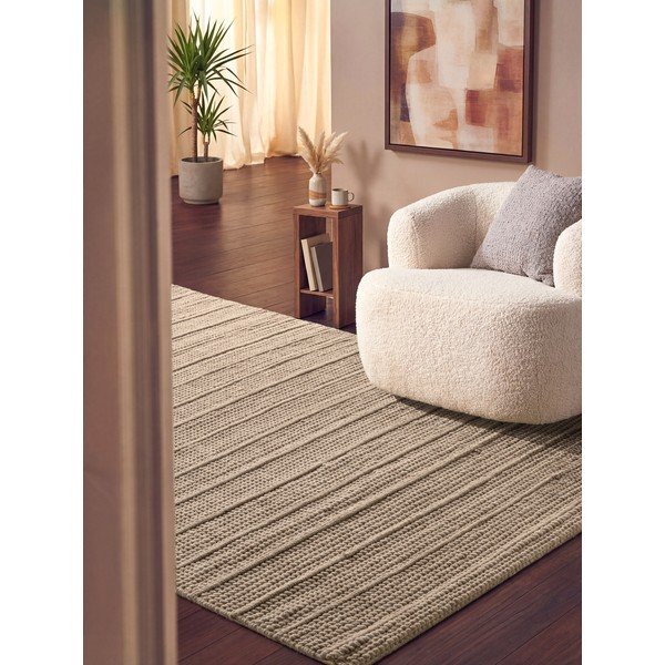 Beež käsitsi kootud villane vaip 120x170 cm Camden Parker - Ted Baker-image-1