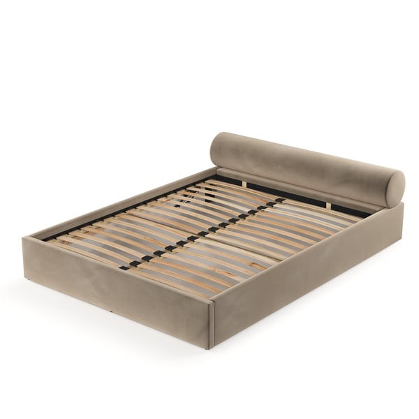 Helepruun polsterdatud kaheinimesevoodi koos panipaiga ja voodipõhjaga 180x200 cm Solvo - Maison de Rêve-image-4