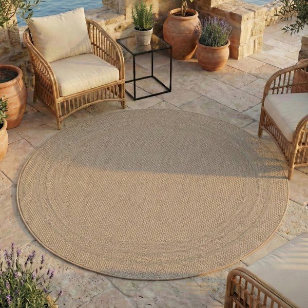 Beež ümmargune sise- ja õuevaip ø 80 cm Desert 1304 - Ayyildiz Carpets-image-1