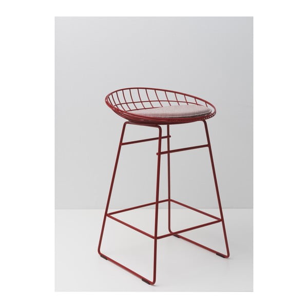 Červená drátěná stolička s podsedákem Pastoe, 64 cm