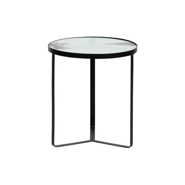 Kovový odkládací stolek se skleněnou deskou WOOOD Fly, ⌀ 45 cm-image-2