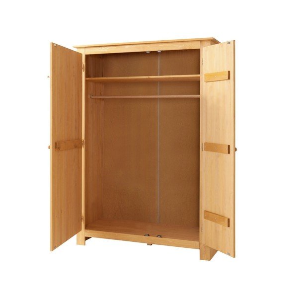 Peegliga männipuidust riidekapp 120x170 cm Bertram - Støraa-image-2