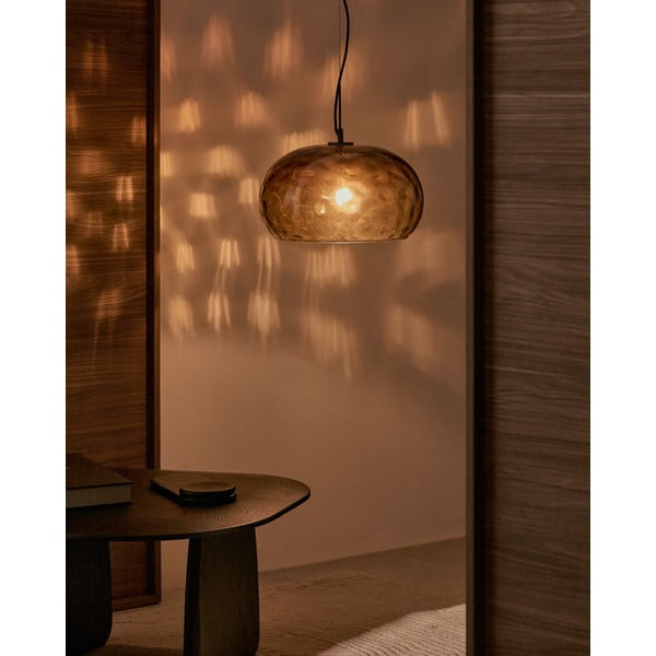 Merevaigukollane rippvalgusti klaasist varjuga ø 40 cm Balma - Kave Home-image-1