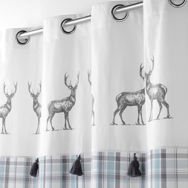 Valge-sinine kardin 140x240 cm Megeve - douceur d'intérieur-image-1