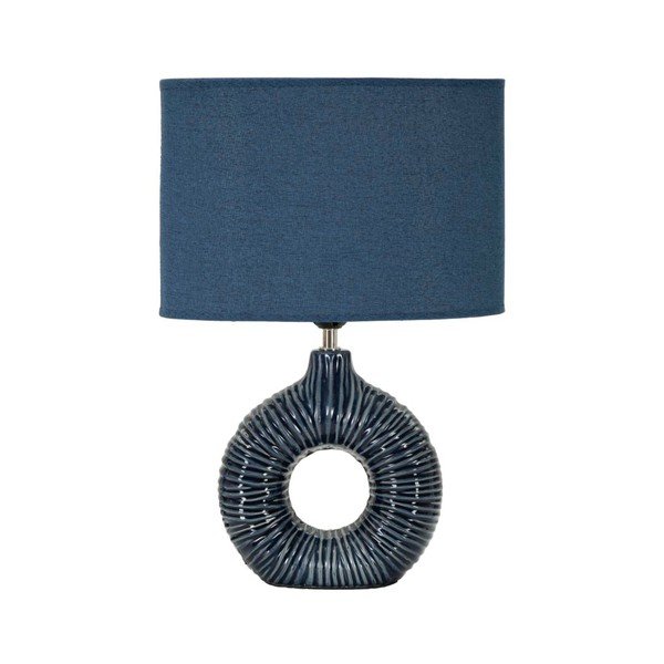 Sinine keraamiline laualamp tekstiilist varjuga (kõrgus 43 cm) Seta - Mauro Ferretti