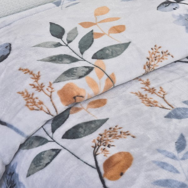 Hallikas-sinine üheinimese mikrofliisist voodipesu 140x200 cm Greta – My House-image-2