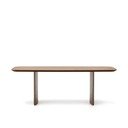 Pruun söögilaud pähklipuu dekooriga 100x240 cm Litto - Kave Home