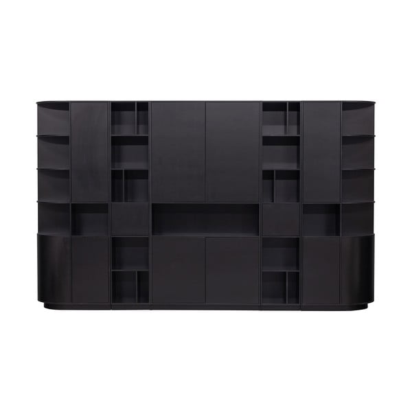 Must männipuidust modulaarne raamaturiiul 346x210 cm Finca - WOOOD