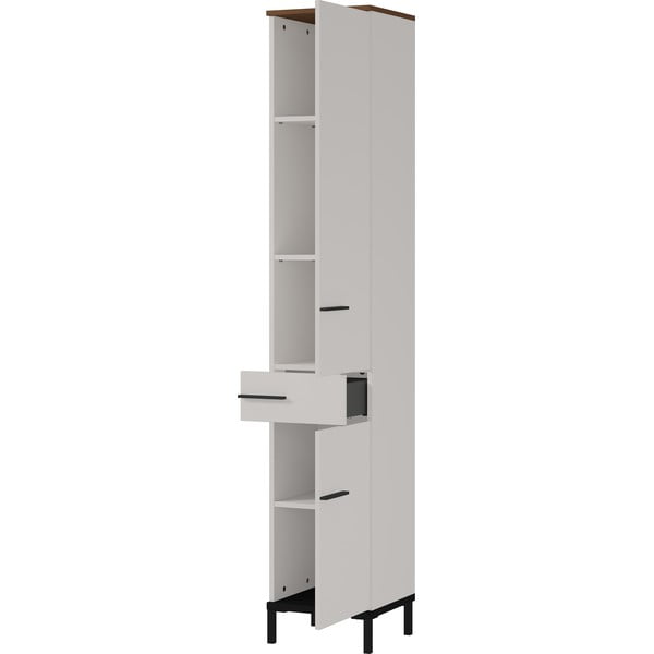 Hall ja beež kõrge vannitoakapp pähklipuust 34x190 cm Yonkers - Germania-image-2