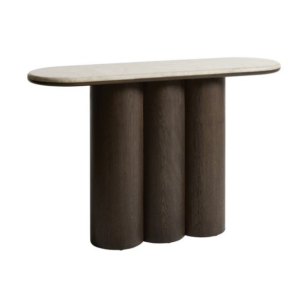 Konsoollaud marmorist pealispinnaga, tume naturaalne värv, 38x120 cm Piazze - Unique Furniture