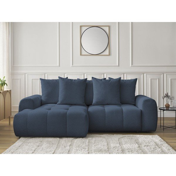 Sinine šenillist panipaigaga nurgadiivanvoodi (vasak nurk) Roxelane - Bobochic Paris-image-1