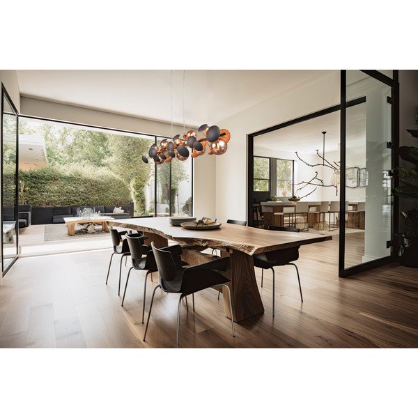 Hall-kuldne rippvalgusti klaasist varjuga Bubble - Trio Select-image-1