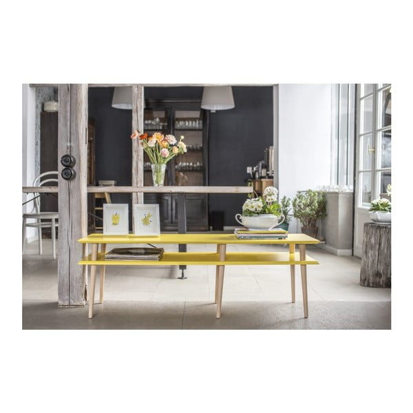 Valge kohvilaud Mugo, pikkus 119 cm - Ragaba-image-1