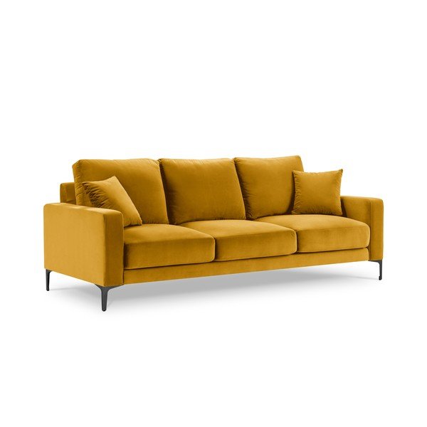 Kollane sametne diivan , 220 cm Harmony - Kooko Home-image-2