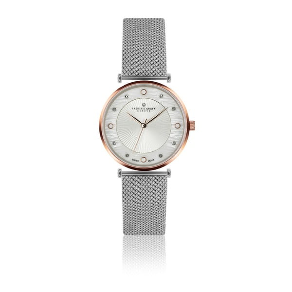 Dámské hodinky s páskem ve stříbrné barvě z nerezové oceli Frederic Graff Pulio