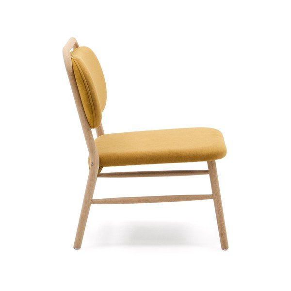 Sinepivärvi šenillist tugitool Helda - Kave Home-image-3