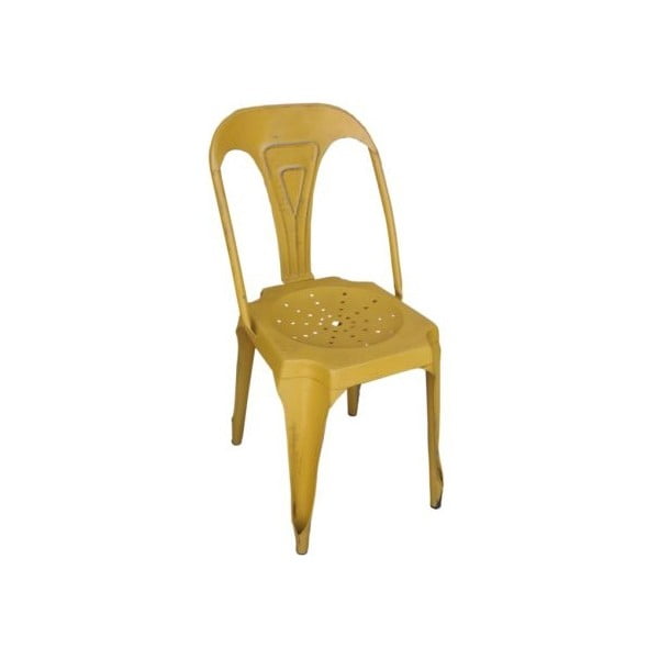 Žlutá kovová jídelní židle Antic Line Chaise Jaune