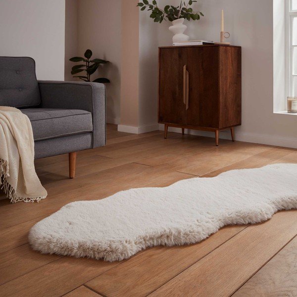 Kreem sünteetiline koridorivaip 60x180 cm Super Teddy - Think Rugs-image-2