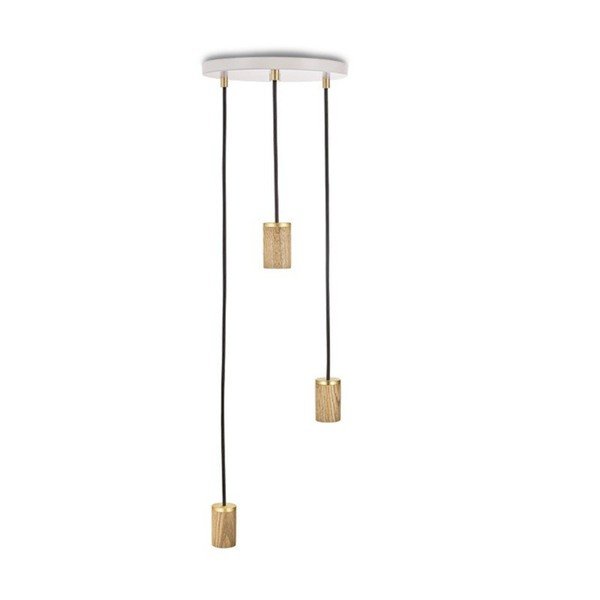 Dimmerdatav rippvalgusti valge-puiduvärvi ø 25 cm - tala