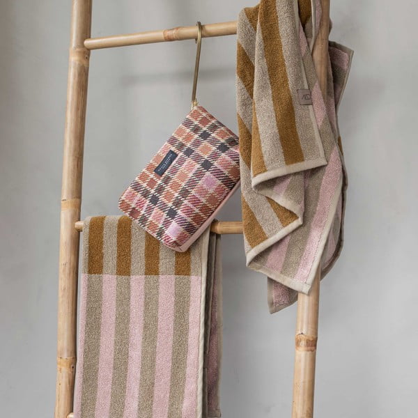 Pruun ja beež orgaanilisest puuvillast rätik 50x90 cm Disorder - Mette Ditmer Denmark-image-2