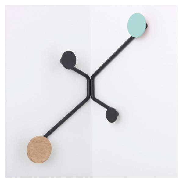 Must nurgapealne seinakinnitus piparmündirohelise detailiga Hook - Gazzda-image-2