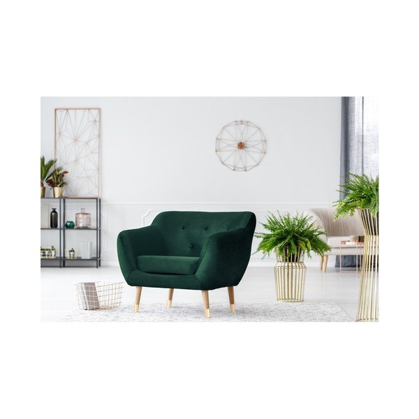 Tmavě zelené křeslo Mazzini Sofas Amelie-image-4