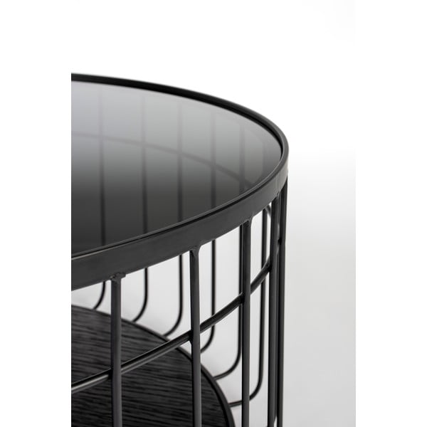 Must klaasist kohvilaud , ø 60 cm Lance - White Label-image-1