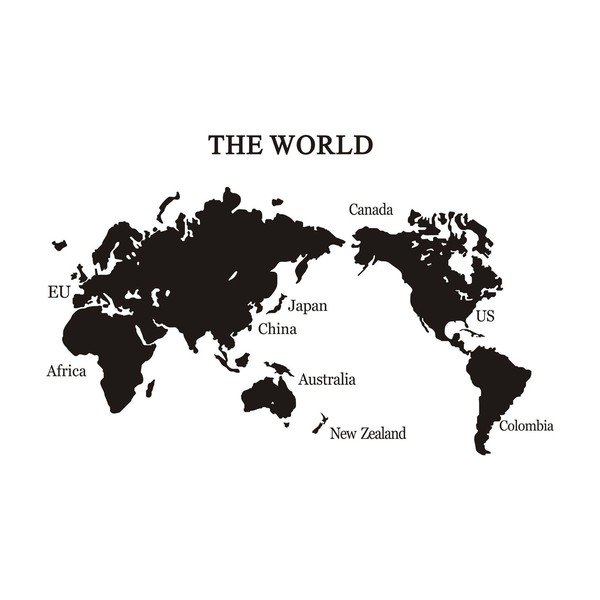 Dekorativní samolepka Mapamundi Black-image-1