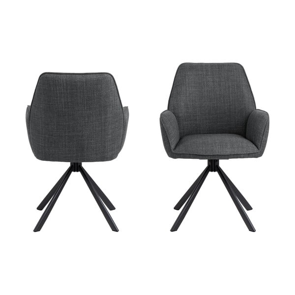 Tumehallid käetugedega söögitoolid 2tk komplektis Glenda - Actona-image-3