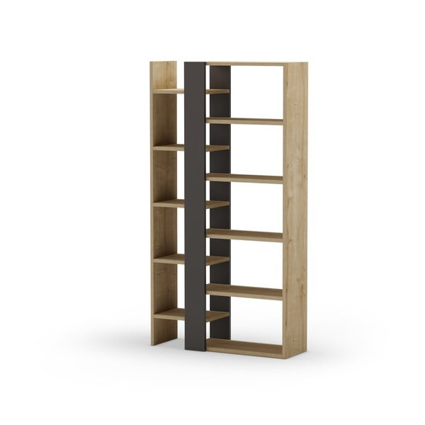 Tammedekooriga raamaturiiul must-puiduvärvi 80x152 cm Axel - Marckeric-image-3