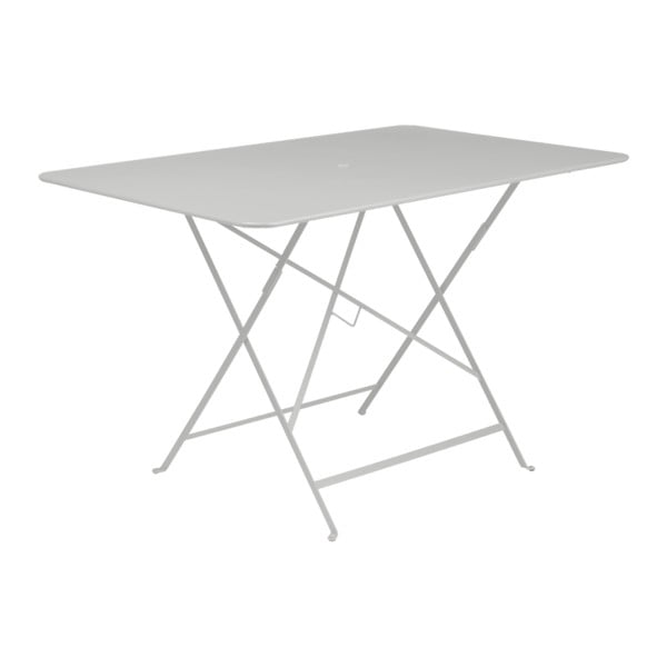 Světle šedý skládací zahradní stolek Fermob Bistro, 117 x 77 cm