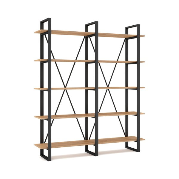 Must/loomulik tammepuust riiul 150x180 cm Aviva - Marckeric-image-2