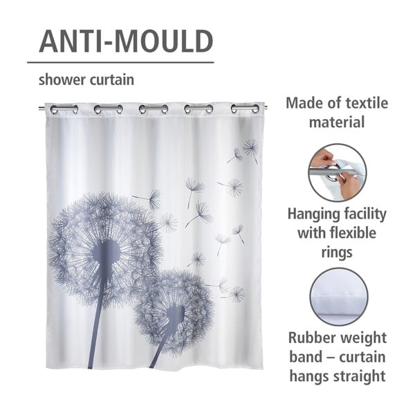 Valge dušikardinad Dandelions, 180 x 200 cm, hallitusvastase viimistlusega. Astera - Wenko-image-3