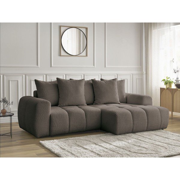 Pruun bukleekangast panipaigaga nurgadiivanvoodi (parem nurk) Roxelane - Bobochic Paris-image-4