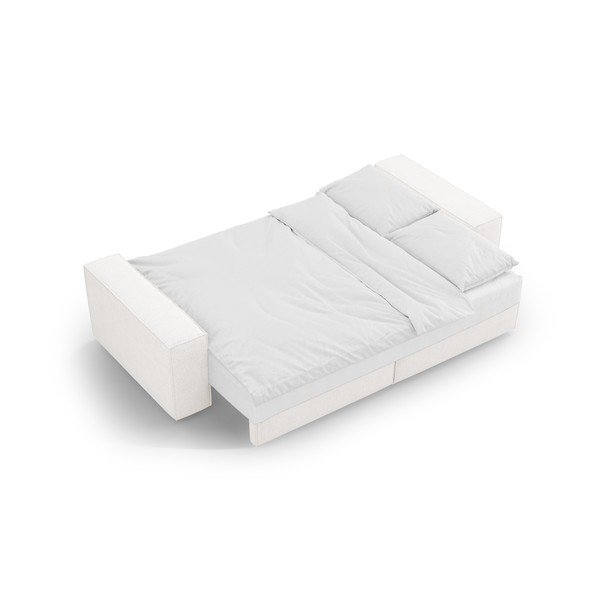 Valge bukleekangast diivanvoodi 247 cm Jodie - Micadoni Home-image-4