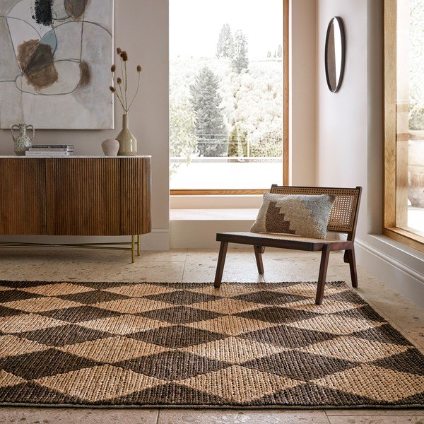 Pruun käsitsi kootud džuudisegust vaip 160x230 cm Effie Diamond - Flair Rugs-image-1