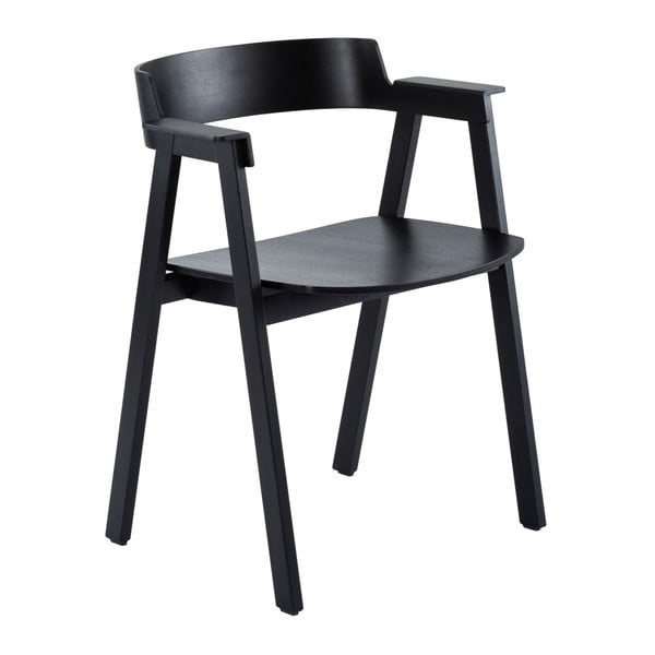 Must söögitool tammepuidust käetugedega Flip – Gazzda