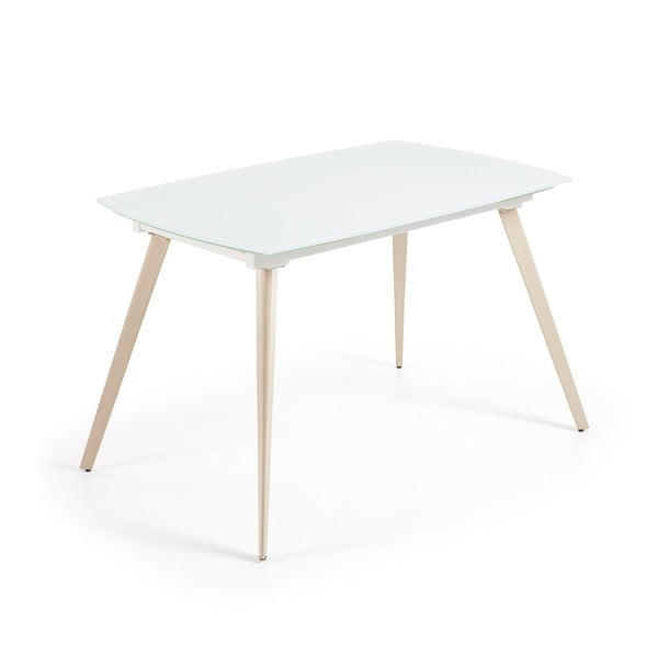 Bílý rozkládací jídelní stůl La Forma Snugg, 120-180 cm