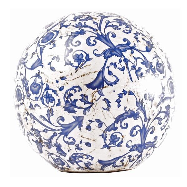 Modro-bílá keramická dekorace Esschert Design, ⌀ 18 cm