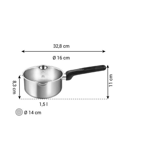 Roostevabast terasest kastrul induktsioonpliidile 1,5 l Brava - Tescoma-image-3