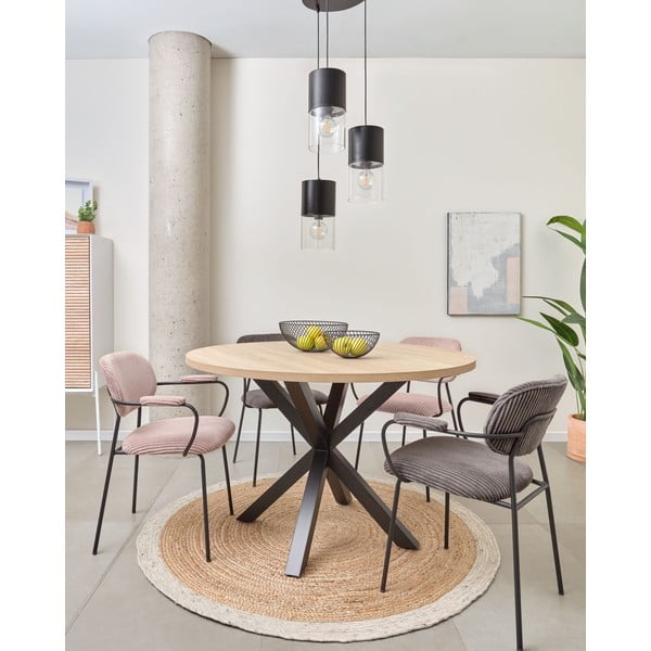 Must-puiduvärvi ümmargune söögilaud ø 120 cm Argo - Kave Home-image-1