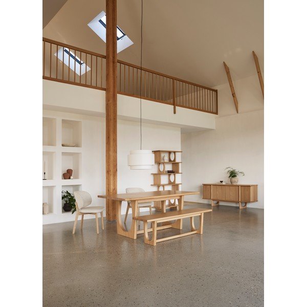 Pikendatav söögilaud tammepuust dekooriga 95x180 cm Flow - Unique Furniture-image-1